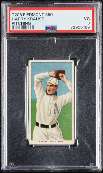 1909-11 T206 Harry Krause Pitching PSA 3