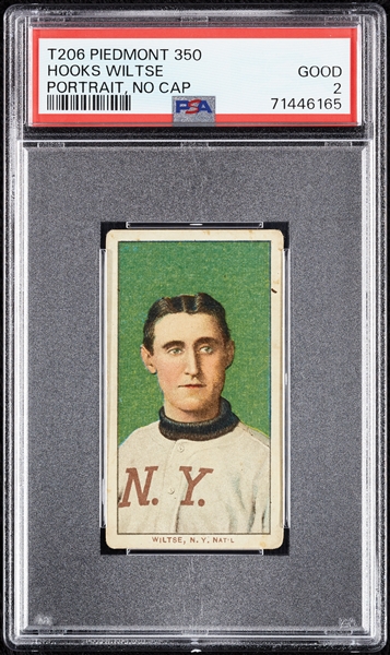 1909-11 T206 Hooks Wiltse Portrait, No Cap PSA 2