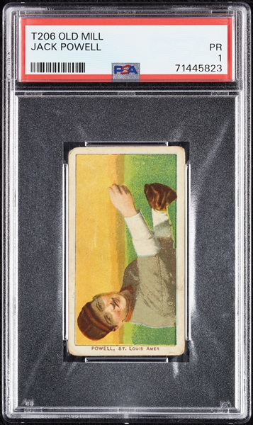 1909-11 T206 Jack Powell (Old Mill Back) PSA 1