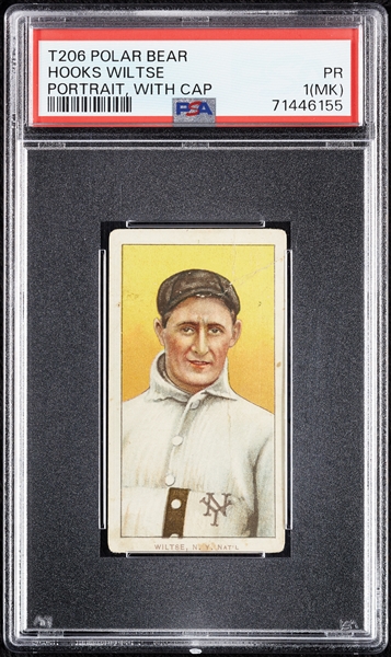 1909-11 T206 Hooks Wiltse Portrait, With Cap PSA 1 (MK)