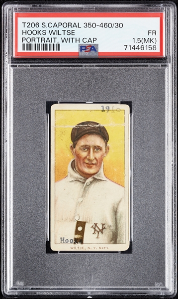 1909-11 T206 Hooks Wiltse Portrait, With Cap PSA 1.5 (MK)