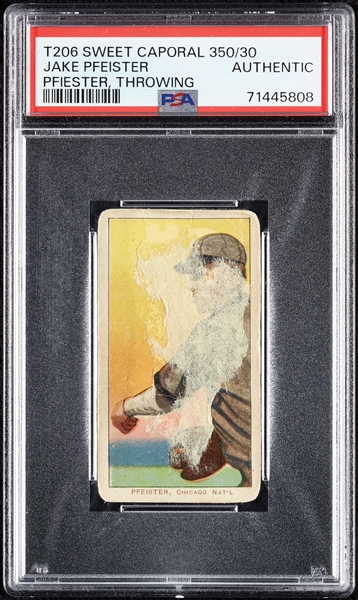 1909-11 T206 Jake Pfeister (Pfiester) Throwing PSA Authentic