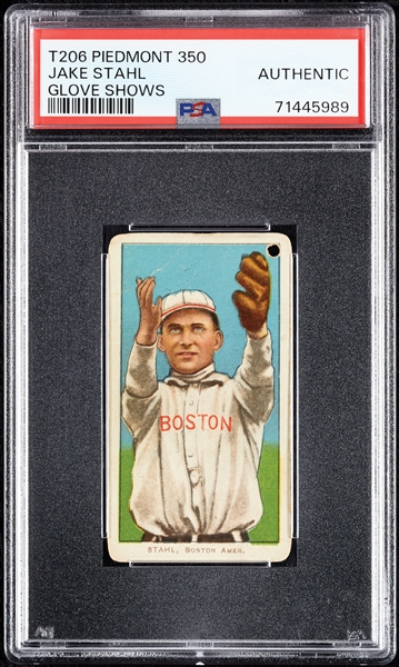 1909-11 T206 Jake Stahl Glove Shows PSA Authentic