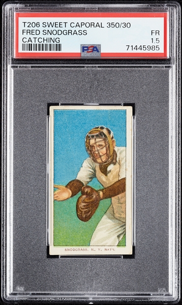 1909-11 T206 Fred Snodgrass Catching PSA 1.5