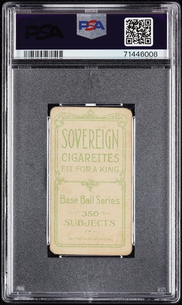 1909-11 T206 Harry Steinfeldt With Bat (Sovereign 350 Back) PSA 1