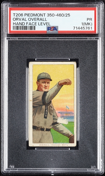 1909-11 T206 Orval Overall Hand Face Level PSA 1 (MK)