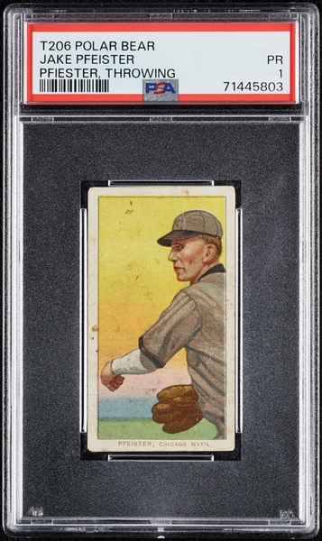 1909-11 T206 Jake Pfeister (Pfiester) Throwing PSA 1