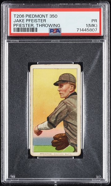 1909-11 T206 Jake Pfeister (Pfiester) Throwing PSA 1 (MK)