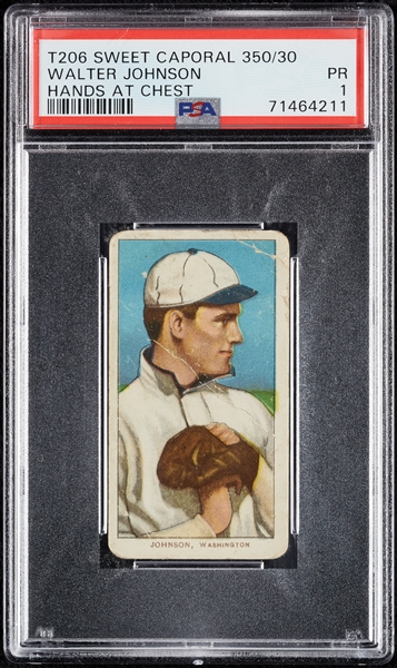 1909-11 T206 Walter Johnson Hands At Chest PSA 1
