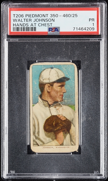 1909-11 T206 Walter Johnson Hands At Chest PSA 1
