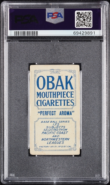 1910 T212 Obak Cigarettes Brooks PSA 2.5