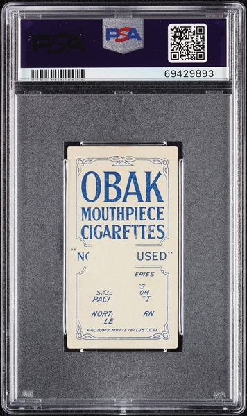 1910 T212 Obak Cigarettes Brown Sacramento PSA 1