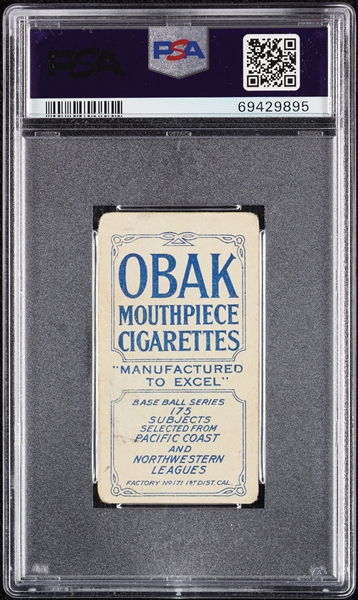 1910 T212 Obak Cigarettes Brown Vernon PSA 2