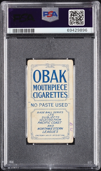 1910 T212 Obak Cigarettes Burrell (Stamped) PSA 1.5