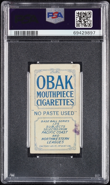 1910 T212 Obak Cigarettes Burrell (Stamped) PSA 2
