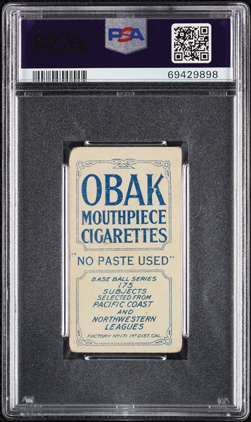 1910 T212 Obak Cigarettes Capron PSA 1