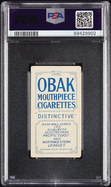 1910 T212 Obak Cigarettes Daley PSA 3
