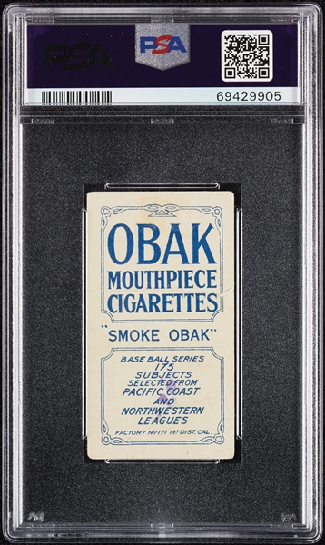 1910 T212 Obak Cigarettes Fournier (Stamped) PSA 2