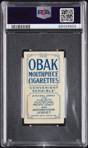 1910 T212 Obak Cigarettes Gardner PSA 3