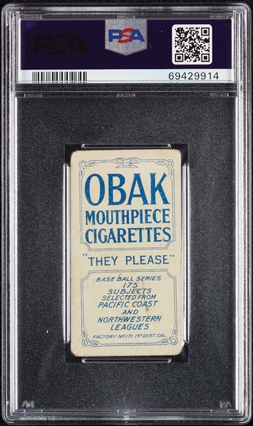 1910 T212 Obak Cigarettes Harkins PSA 1 (MK)