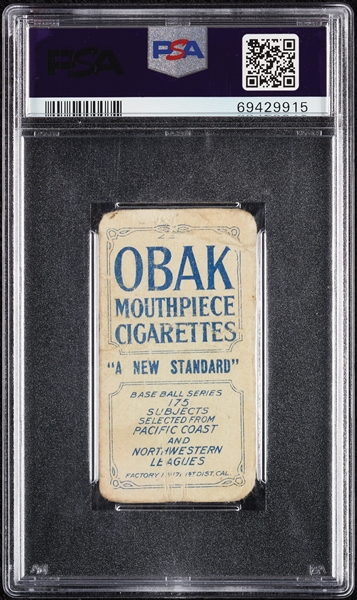 1910 T212 Obak Cigarettes Hartman PSA 1