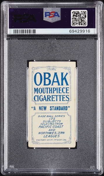 1910 T212 Obak Cigarettes Hartman PSA 3