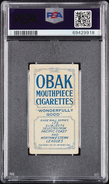 1910 T212 Obak Cigarettes Hickey PSA 3