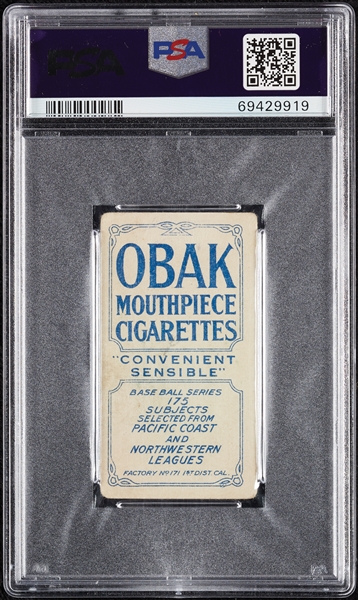 1910 T212 Obak Cigarettes Hitt PSA 2