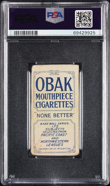 1910 T212 Obak Cigarettes Martinke PSA Authentic
