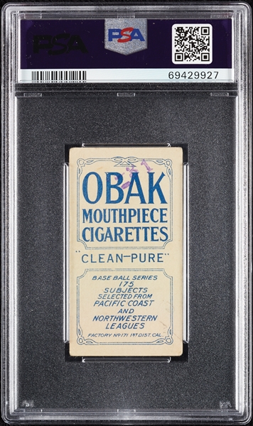 1910 T212 Obak Cigarettes Carl Mitze (Stamped) PSA 2