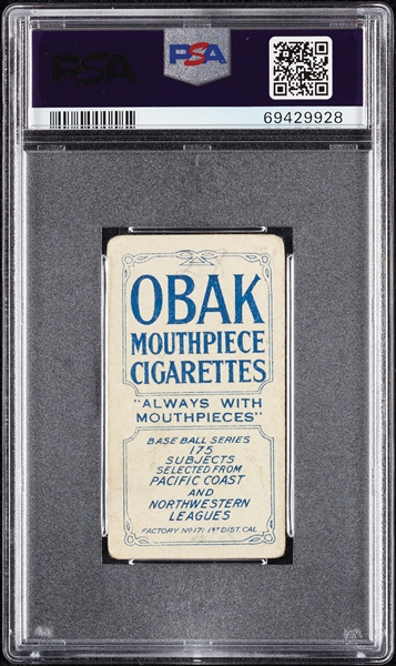 1910 T212 Obak Cigarettes Mott PSA 1.5 (MK)
