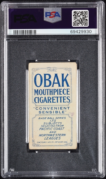 1910 T212 Obak Cigarettes Nelson PSA 3 
