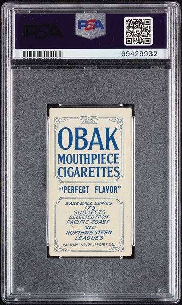 1910 T212 Obak Cigarettes Nordyke PSA 4