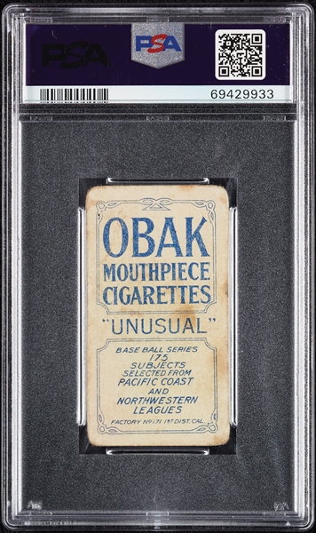 1910 T212 Obak Cigarettes Nourse PSA 1.5