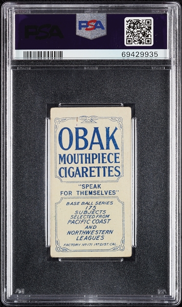 1910 T212 Obak Cigarettes Orendorff (Orsnsdorff) PSA 3
