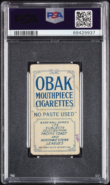 1910 T212 Obak Cigarettes Brown Sacramento (Stamped) PSA 1.5