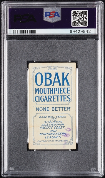 1910 T212 Obak Cigarettes Martinke (Stamped) PSA 2