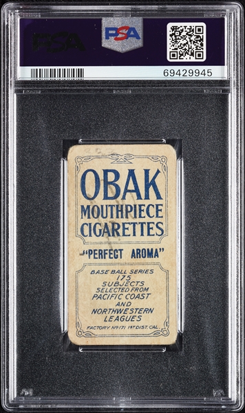 1910 T212 Obak Cigarettes Perrine PSA 1 (MK)
