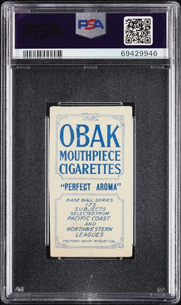1910 T212 Obak Cigarettes Perrine PSA 1
