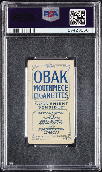 1910 T212 Obak Cigarettes Raymer PSA 2