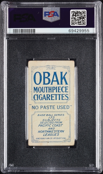 1910 T212 Obak Cigarettes D. Ryan PSA 1
