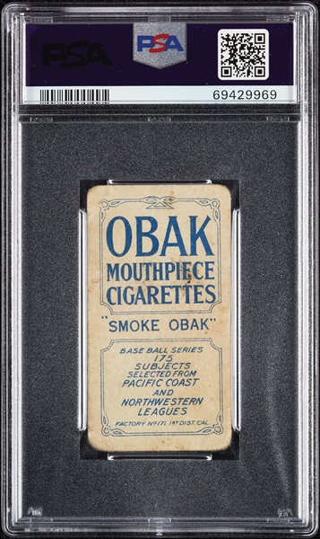 1910 T212 Obak Cigarettes Tozer PSA 1