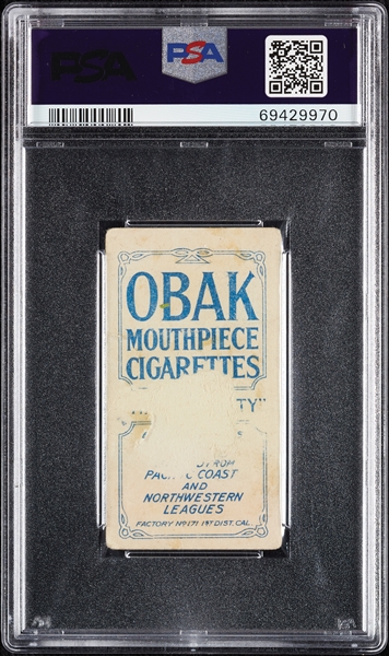 1910 T212 Obak Cigarettes Van Buren PSA 1
