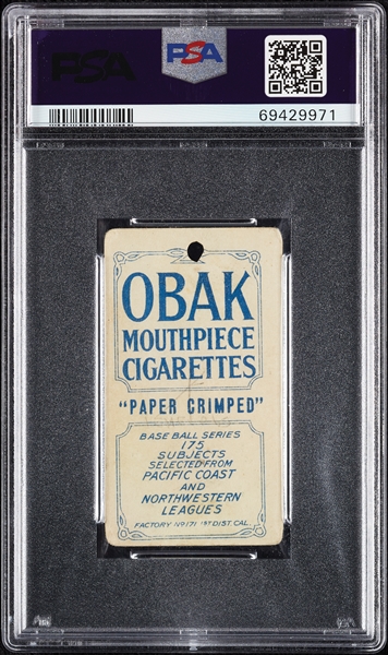 1910 T212 Obak Cigarettes Weed PSA 1 (MK)