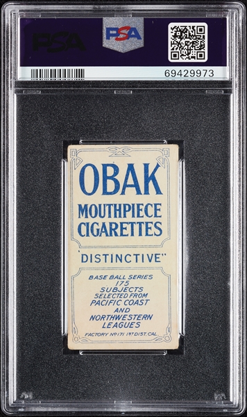 1910 T212 Obak Cigarettes Willett PSA 3.5