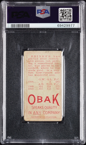 1911 T212 Obak Cigarettes Brinker PSA 2