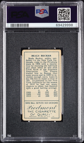 1911 T205 Gold Border Beals Becker PSA 2