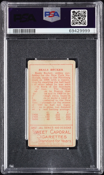 1911 T205 Gold Border Beals Becker PSA 1.5