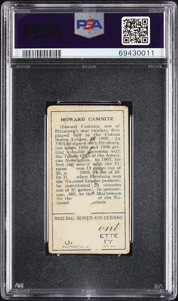 1911 T205 Gold Border Howard Camnitz PSA 1.5