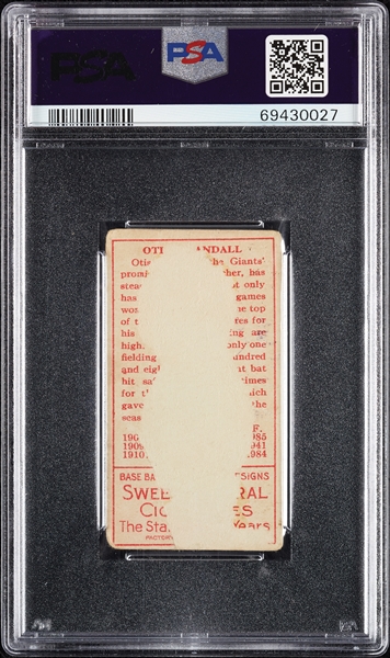 1911 T205 Gold Border Otis Crandall (T Not Crossed In Name) PSA Authentic